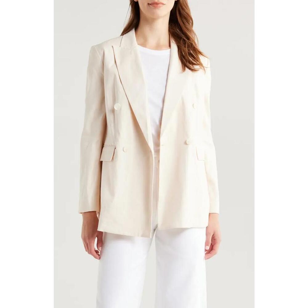 NWT! rag & bone Emile Double Breasted Linen Blend Blazer Size 4